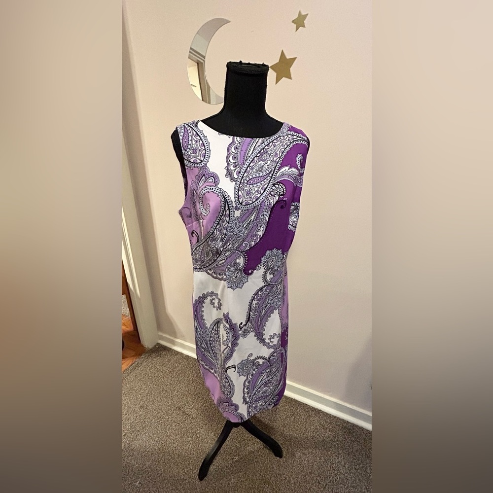 Purple, Pink, and White Sleeveless Summer Dress Size 12